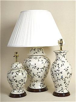 ALEXANDERS  25/35 CM BUDGERIGAR TEMPLE JAR LAMP & 30 CM FISHTAIL LAMP